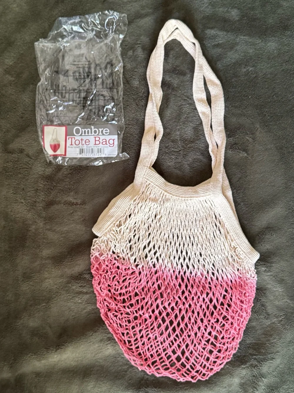 Camp Collection Pink and Cream Market Tote Bag - Picture 2 of 4